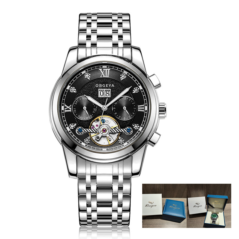 Opel Geya Fashion Business Men's Multi functional Tourbillon Calendar Fully Automatic Mechanical Watch
