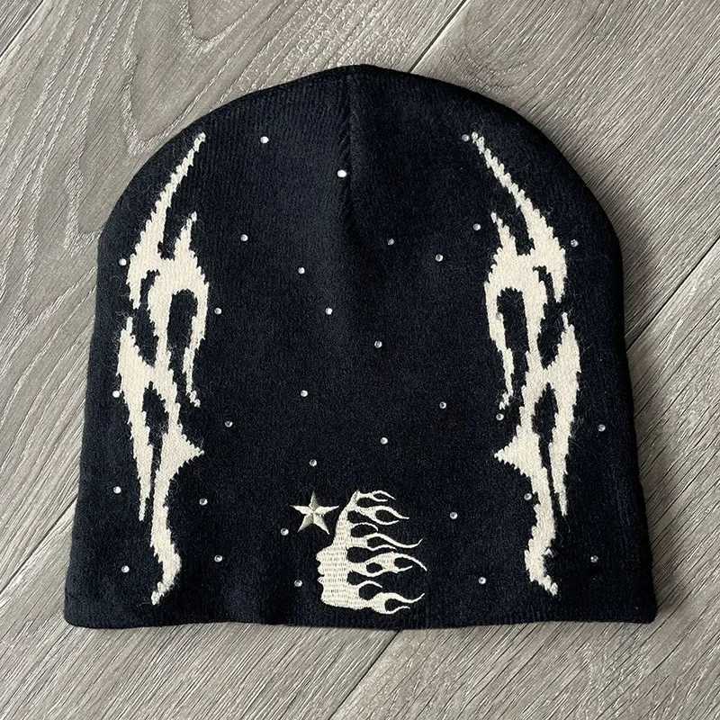 Beanie/Skull Caps Studios Sports Flame Beanie Knitted Casual Wool Cold Hat H250113 GTJV