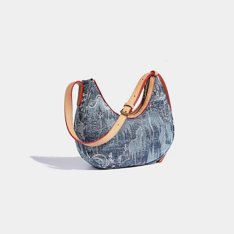 Niche Design Exquisite And Denim Shoulder High-End Fashion Armpit Daily Versatile Small Square Trendy Bag