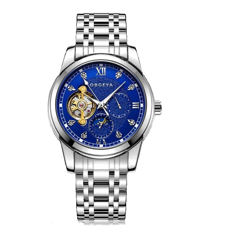 Luxury Men's Tourbillon Mechanical Watch with Skeleton Design and 30M Waterproof