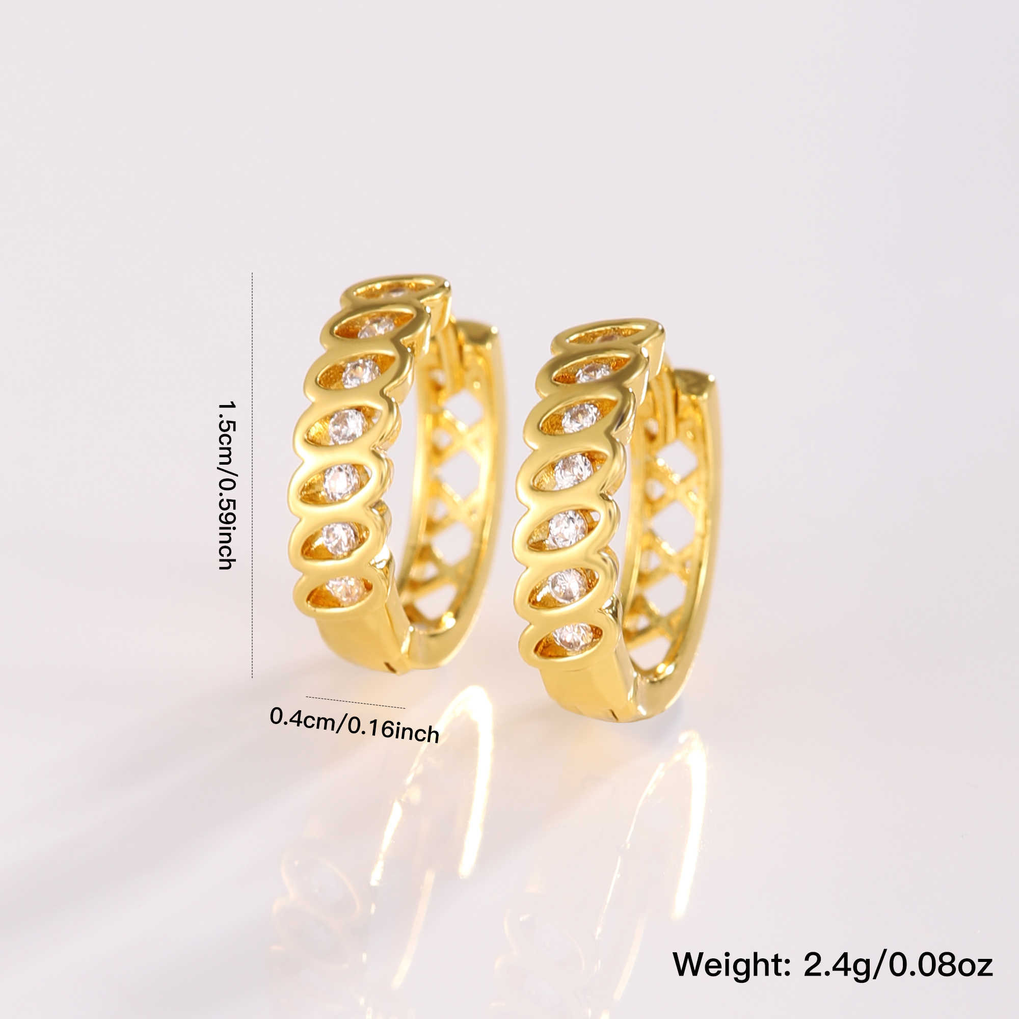 Womens 18K Gold Silver Plated Hoop Earrings Moissanite Simulated Diamond Pearl Hypoallergenic New Year Christmas Jewelry Gift