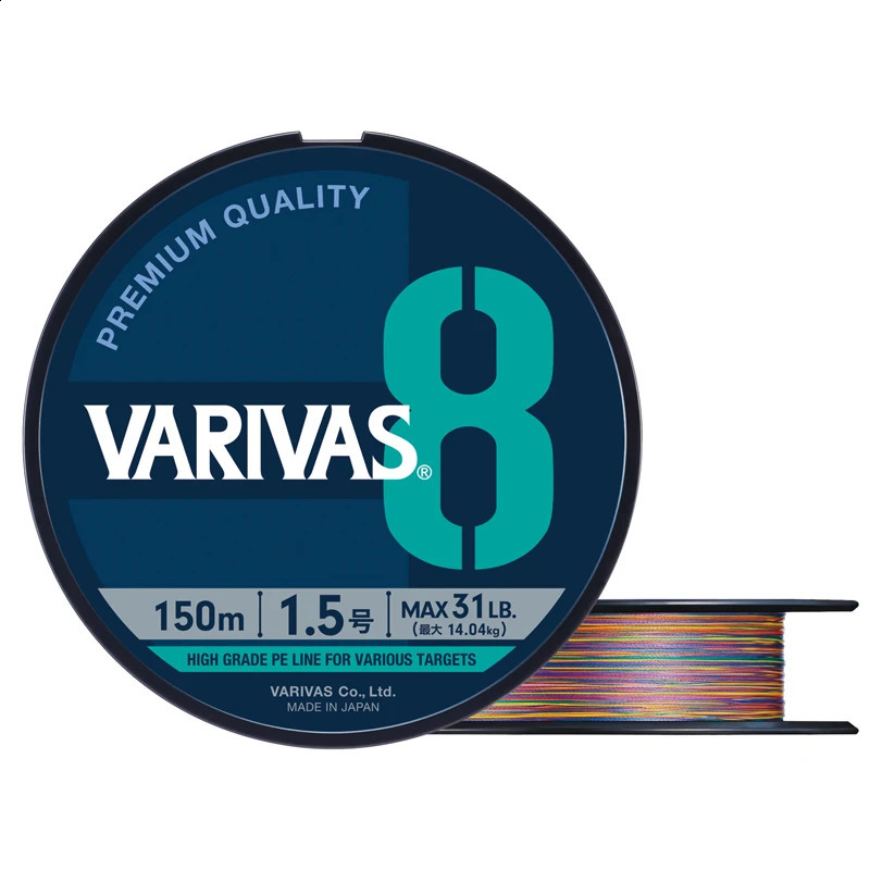 Original VARIVAS 8 - All purpose 8-braid Multifilament PE line Multi Color Edition Sea Fishing Carp Fly Wire line Tool 250107