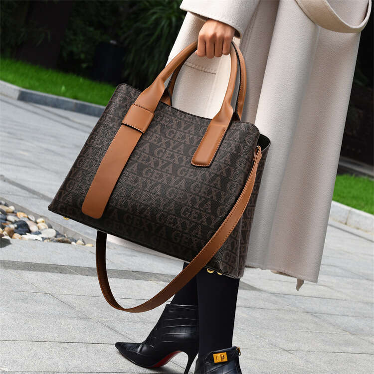 Women's Bags handbag New Light Luxury and High end Style Commuting Tote Soft Leather Printed Large Capacity Women's Bag
