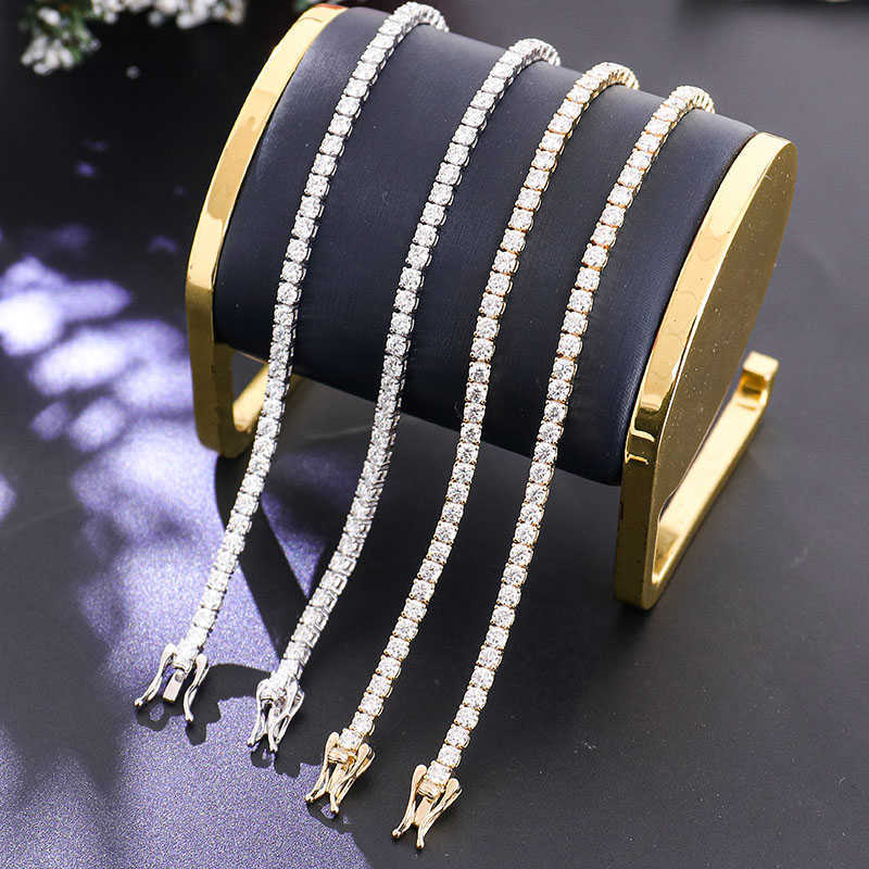 2025 Designer necklace 4MM 3mm 10K 14K real gold Wholesale Price Moissanite Chain Tennis Link Chain Moissanite Hip hop Tennis Necklace jewelry chain