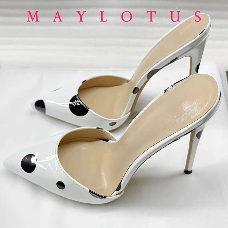 New Pointed 10 Cm Mule For Women With A Distinctive Style, Wearing Ultra High Heel Half Slippers Externally