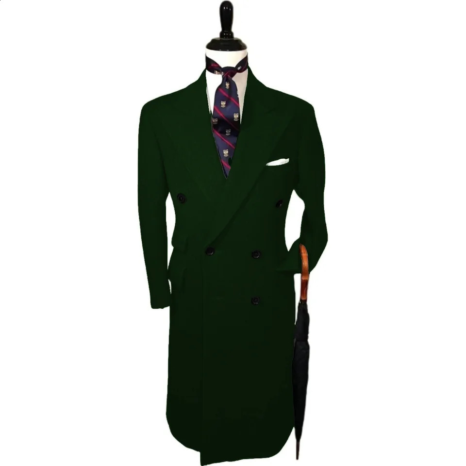 business coat for ceremonyBritish style wool men Warm trench mendoublebreasted 250107