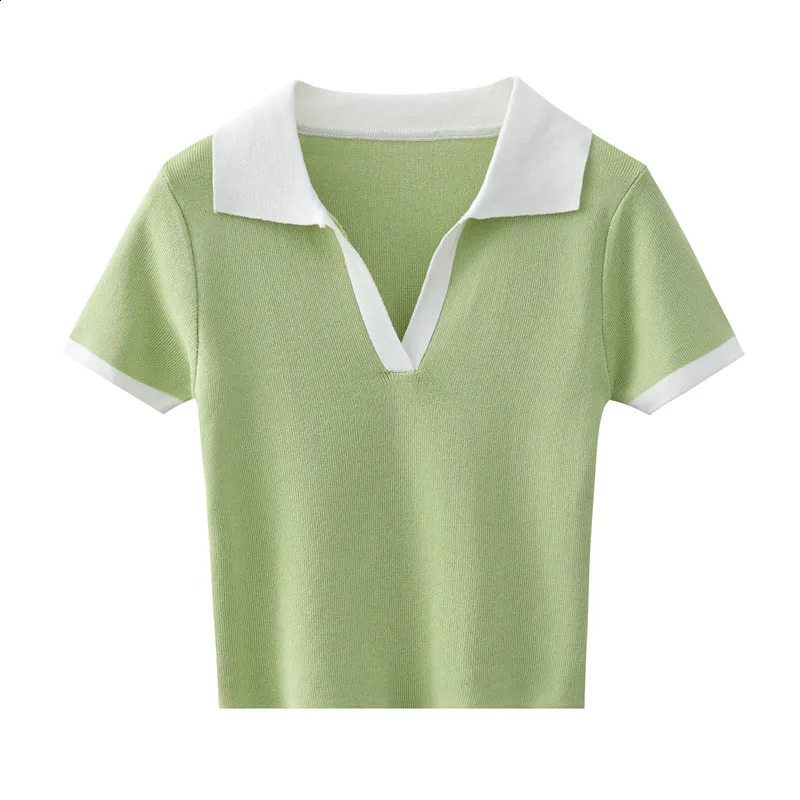 T-shirt Party Ropa De Mujer Y2k Top Harajuku Womens Polo Fashion Clothing Knitted Street Clothing Summer Patch Work Camisetas T-shirt 250109