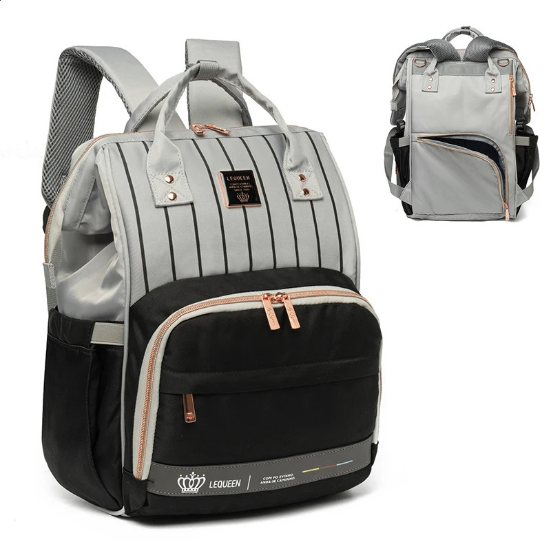 Original LEQUEEN Nappy Backpack Bag for Mom Large Capacity Multi-function Waterproof Outdoor Travel Baby Diaper Bags 250106