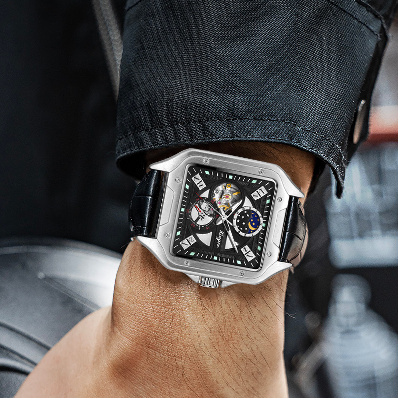 Luxury Business Mechanical Watch with Starry Sky, Night Glow, and 30M Waterproof