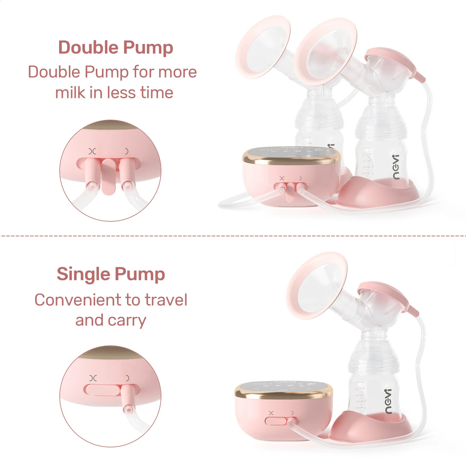 NCVI Double Electric Breast PumpsBreast Pump with 4 Modes 9 Levelswith Size Flanges 10pcs Breastmilk Storage Bags 250110