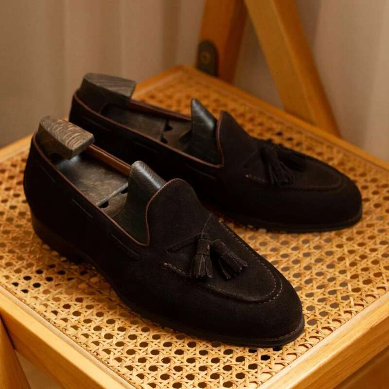 Genuine Leather Loafer For Men Handmade British Trendy Lazy Casual Shoes New Versatile