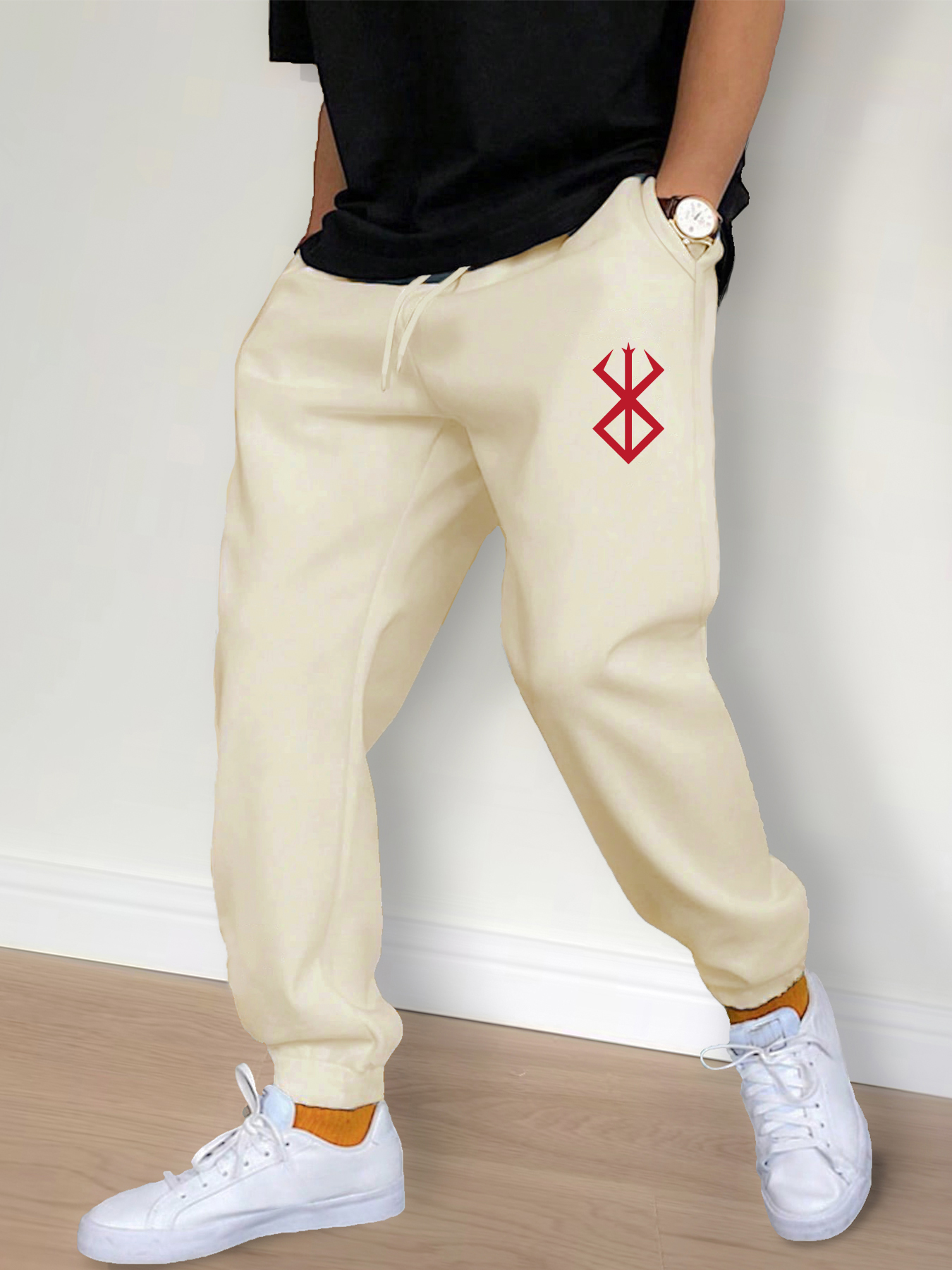 Men's Casual Pants Fashion Drawstring Casual Pants Joggers Workout Running Gym Fitness Sports Trousers Streetwear Trousers