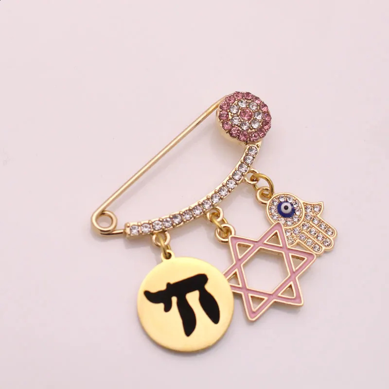 ZKD Blessing Pin Brooch Star of David Hebrew Je baby pin booch gift 250103