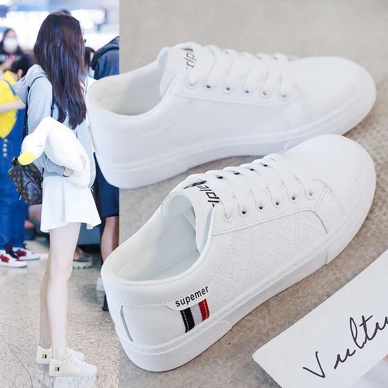 Women's Sneakers Spring Leather Light White Female Platform Vulcanized Shoes Autumn Casual Breathable Sports PU Flats Size 35-40