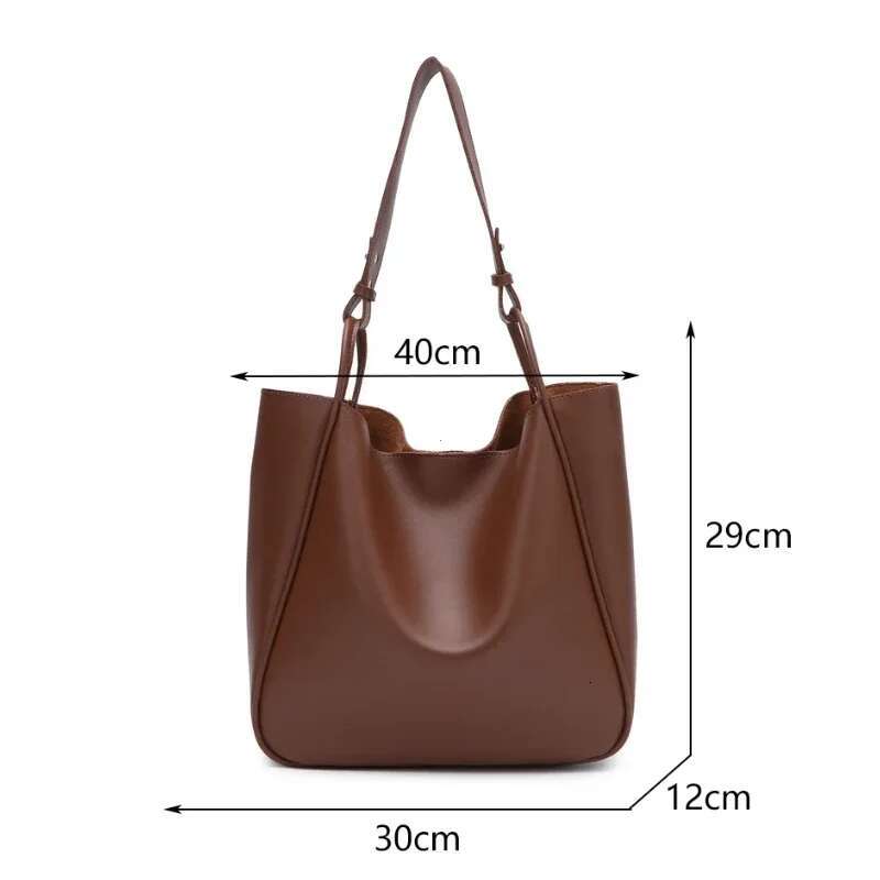 Tote 2025 Trend Large Capacity Female Shoulder Bag High Quality Leather Simple Designer Woman Handbag Purse