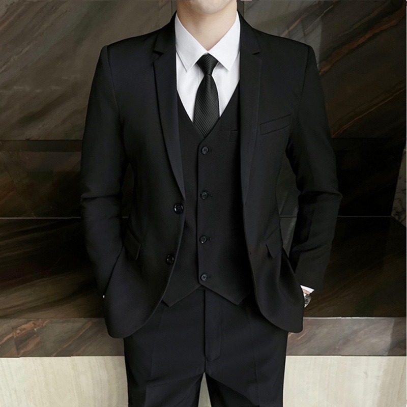 K747 Plus Size Men's Autumn Suit with Single Button Closure Stylish Business Casual Attire