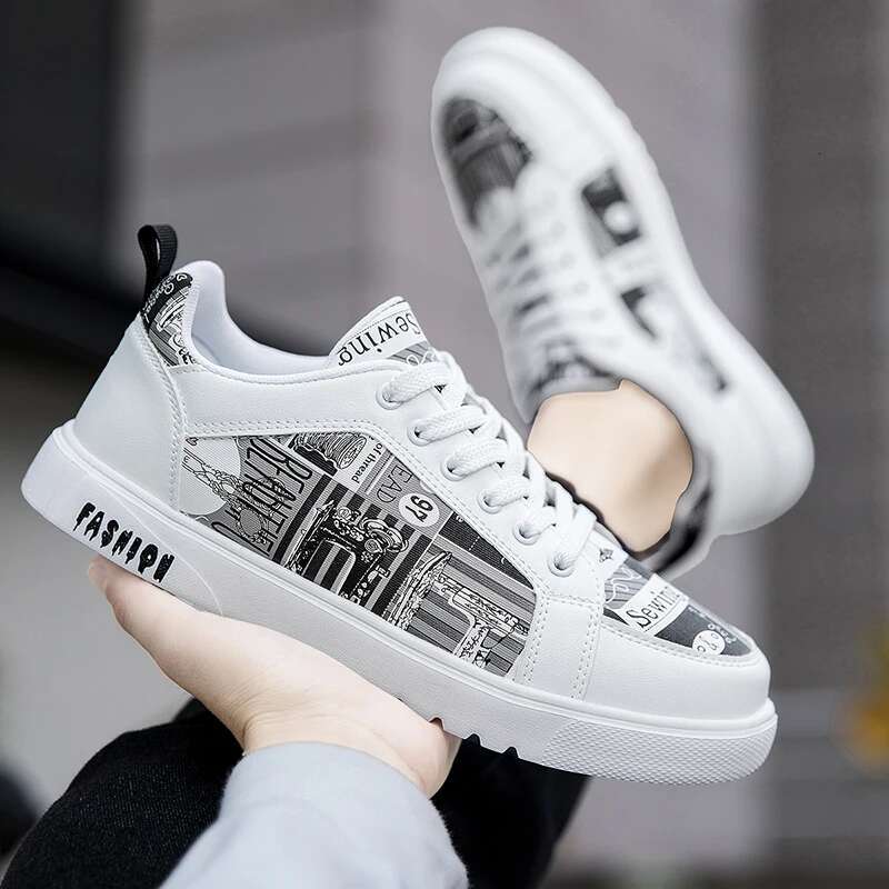 Running Flat Comfortable Leather Casual Outdoor Walking Tennis Shoes 2025 New Fashion Sneakers For Men
