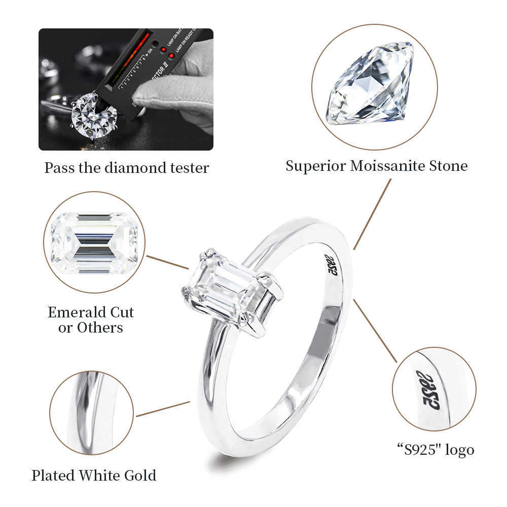 Wholesale jewelry women gra certificate cut VVS diamond moissanite engagement wedding set 925 sterling silver adjustable rings