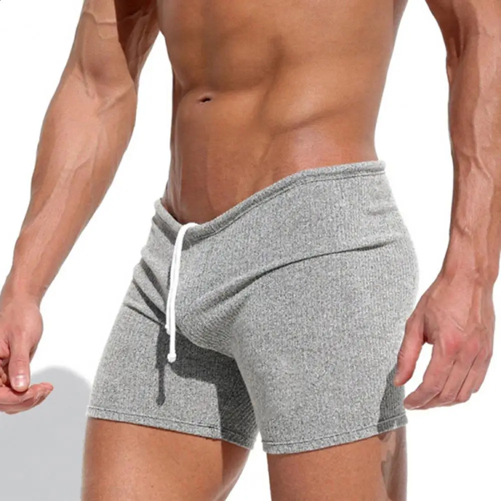 Men Beach Shorts Drawstring Summer Swim Trunks Sport Gym Running Vacation Pants Activewear Exercise Trousers 250103