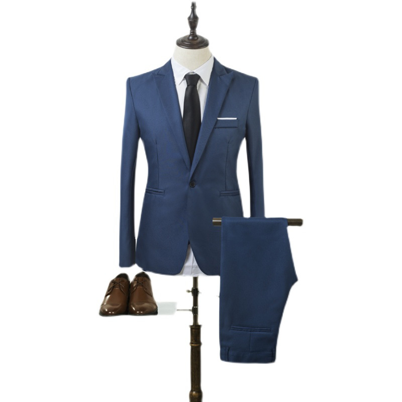 H580 Men's two piece suit Korean style slim fit small suit