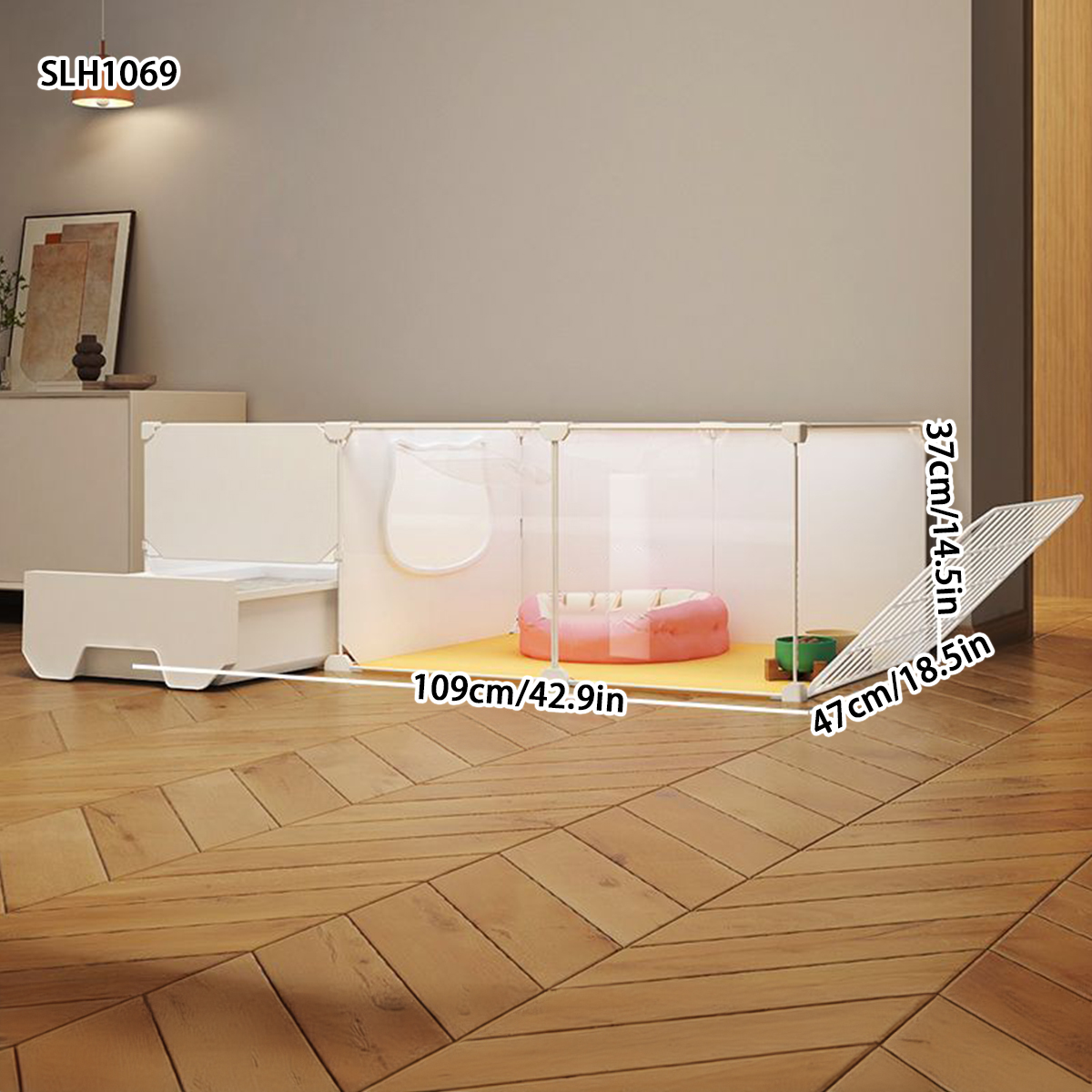 Large Size Cat Palace Indoor Housing Unit with Integrated Litter Tray - Comfortable Cat Shelter