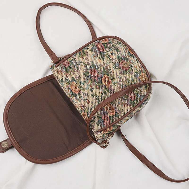 Hylhexyr Shoulder Handbag Literary Saddle Bag Retro Wer Cotton En Canvas Tote Female Small Crossbody Bags