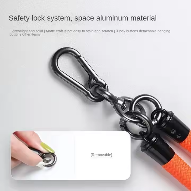 Factory Custom LOGO 10mm Round Shape Lanyard for Cell Phone Universal Long Mobile Phone Strap Lanyard Phone Lanyard Patch Dual Buckle