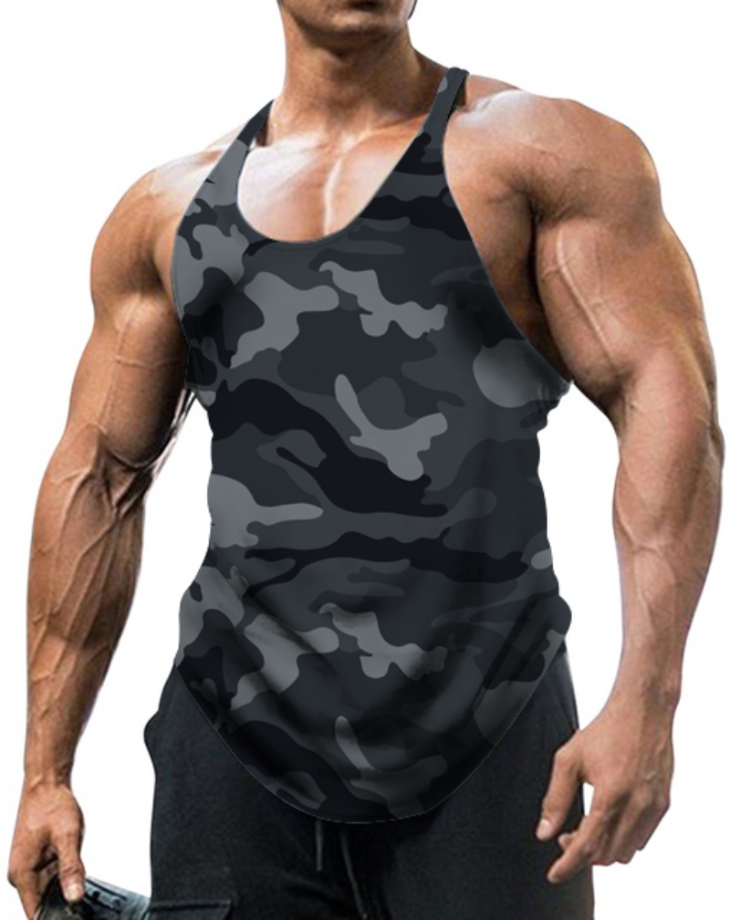 Men's Thin Camouflage Sleeveless Vintage Sports Fitness Training Vest