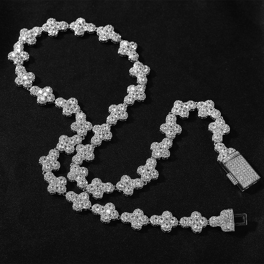 Hip Hop Cross Tennis Chain Cuban Chain Necklace Bracelets 5A CZ Stones Gold plated Jewelry Set