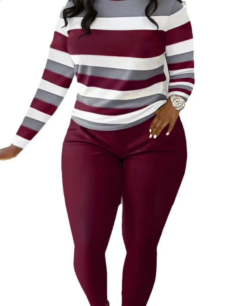 2 Piece Women Sets 2025 Arrival Plus Size Spring Autumn Matching Top And Pants Suits Outfits Oversized Clothing 250106