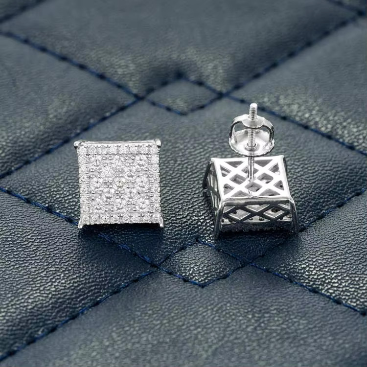 Trendy Moissanite Stud Perfect Gift Weddings and Anniversaries VVS Clarity Dia Earrings for Sale