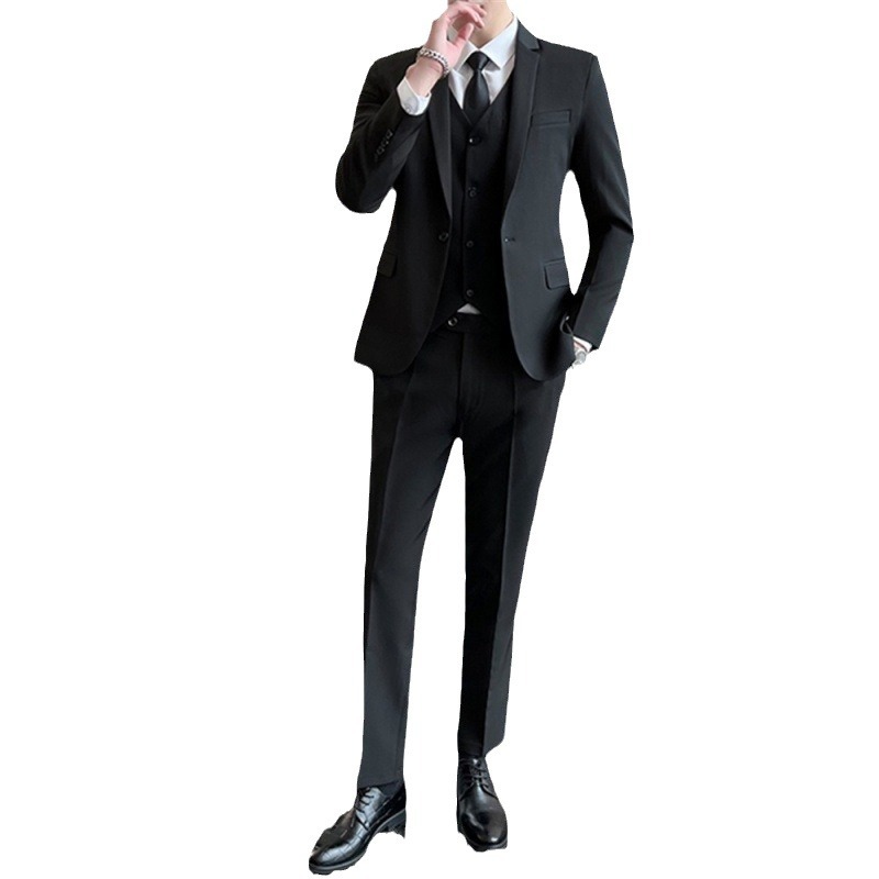 K747 Plus Size Men's Autumn Suit with Single Button Closure Stylish Business Casual Attire