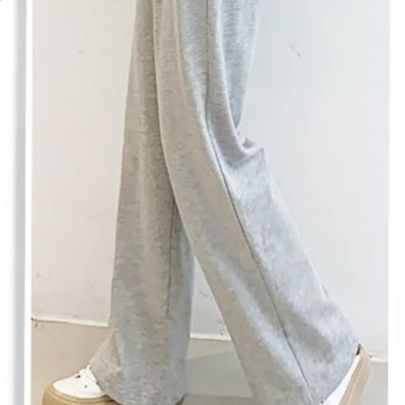 Spring and Autumn Womens Lace Up High Waist Casual Wide Leg Loose Draping Floor Dragging Straight Tube Fashion Pants 250106