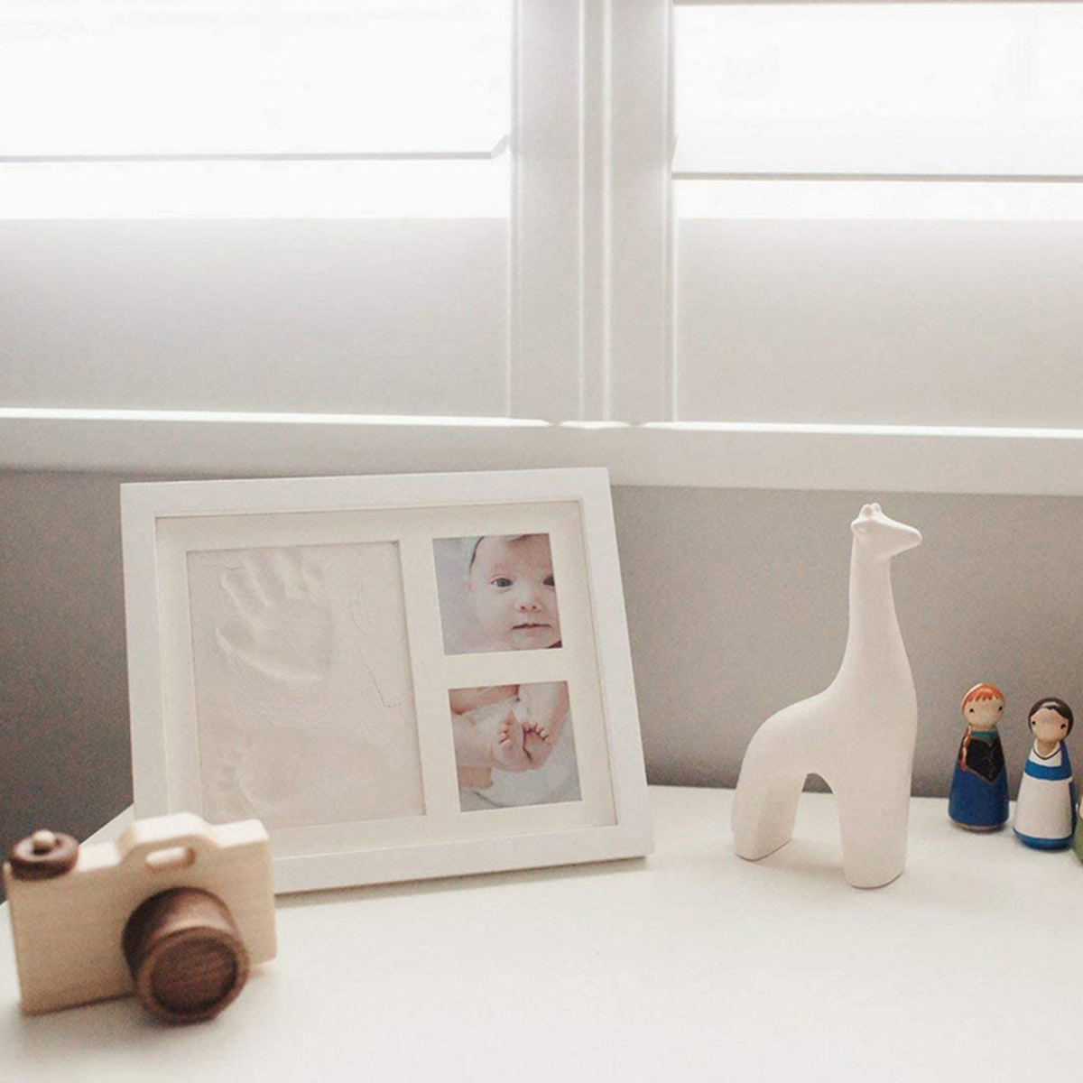 Baby hands and imprints newborn picture frame parent-child handmade diy children's small feet custom full moon gift H260306