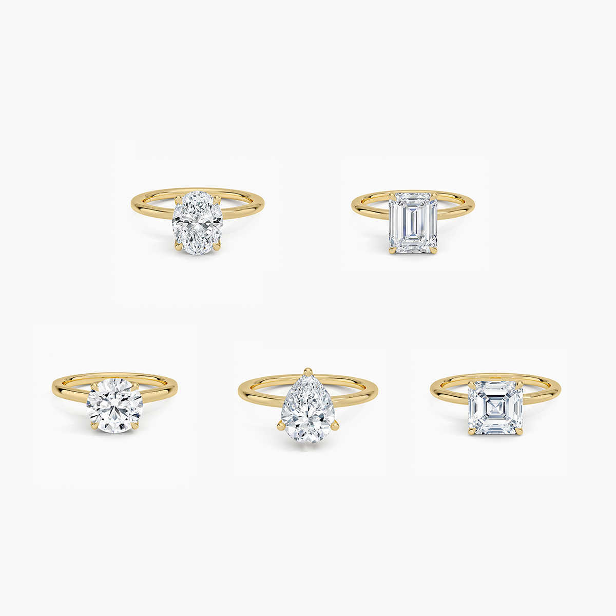 Engagement Wedding Women Jewelry Gold Plated 14K 18K Solitaire Oval Baguette D Color VVS1 Moissanite 1CT Diamond Ring