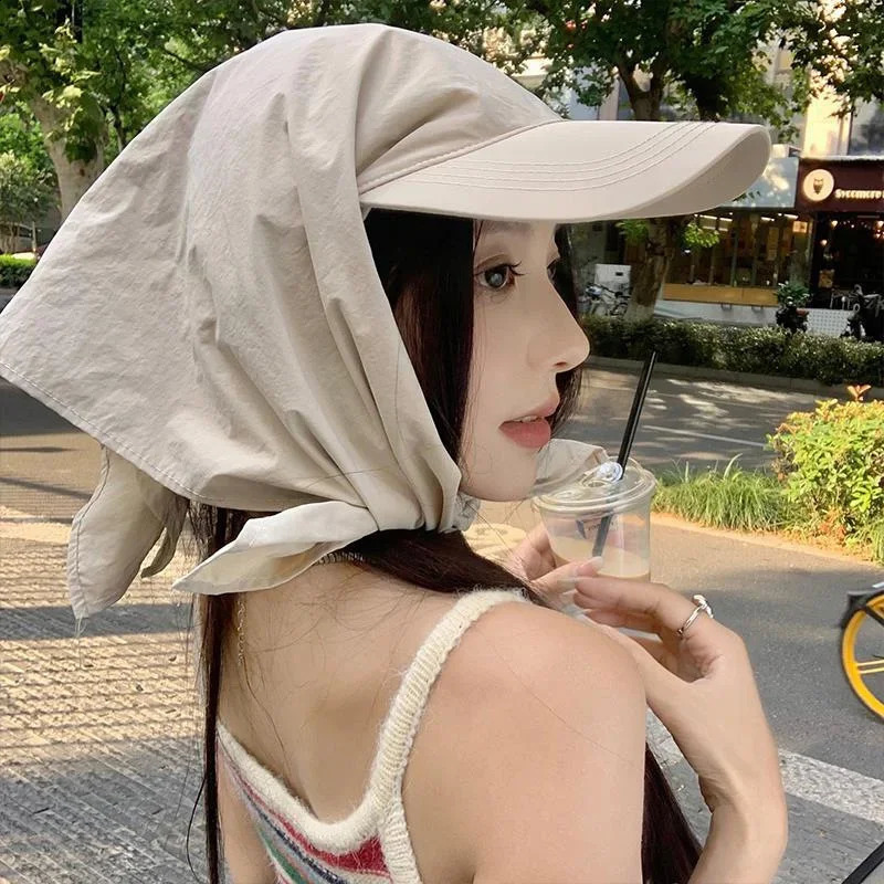 Soild Color Quick-drying Baseball Cap Kpop Style Women Ladies Sun Protection Headscarf Hat Summer Outdoor Sunscreen Beach Hats 250108