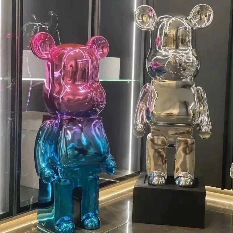 Garden Decorations 50/80cm gold-plated bear shaped aesthetic violent bear statue large sculpture statue living room decoration home decoration W250721
