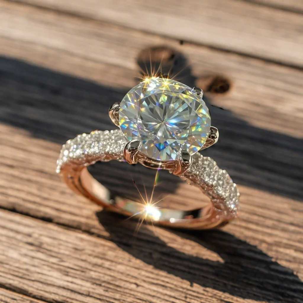 Linyin Cluster - style ladys diamond ring. Exquisite craftsmanship like a blooming flower. Sparkles and adds elegance.