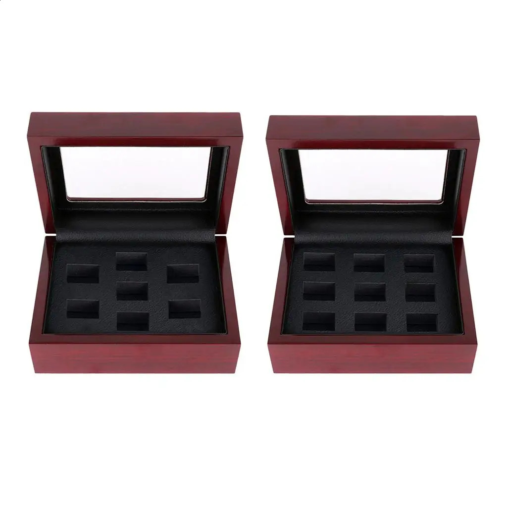 Wooden Jewelry Gift Collection Box Fashion Display Showcase Championship Ring Lady EarChip Storage Holder 250106