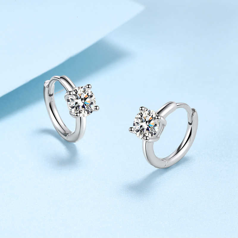Fashion 925 Sterling Silver Women Earrings Fine Jewelry Wholesale GRA Certificate 1CT Moissanite Diamond Earrings