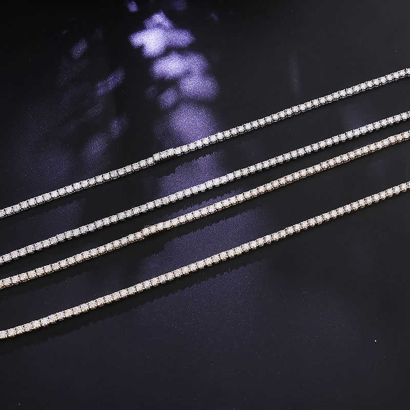 2025 Designer necklace 4MM 3mm 10K 14K real gold Wholesale Price Moissanite Chain Tennis Link Chain Moissanite Hip hop Tennis Necklace jewelry chain
