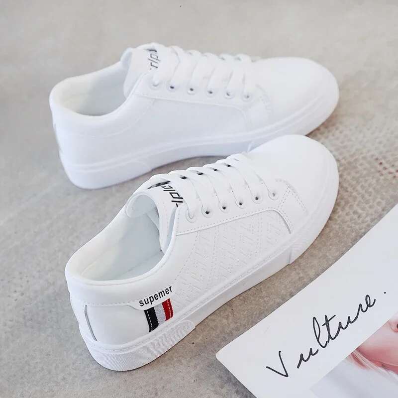 Women's Sneakers Spring Leather Light White Female Platform Vulcanized Shoes Autumn Casual Breathable Sports PU Flats Size 35-40
