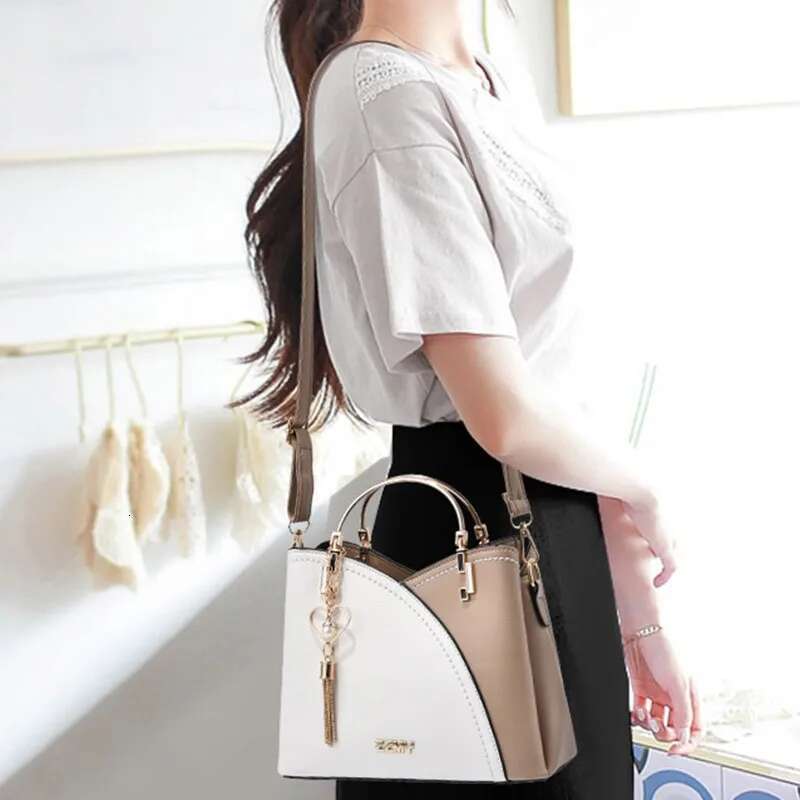 Women's Patchwork Bag Large Capacity Shoulder Pu Leather Handbag Ladies Bags Purses And Handbags