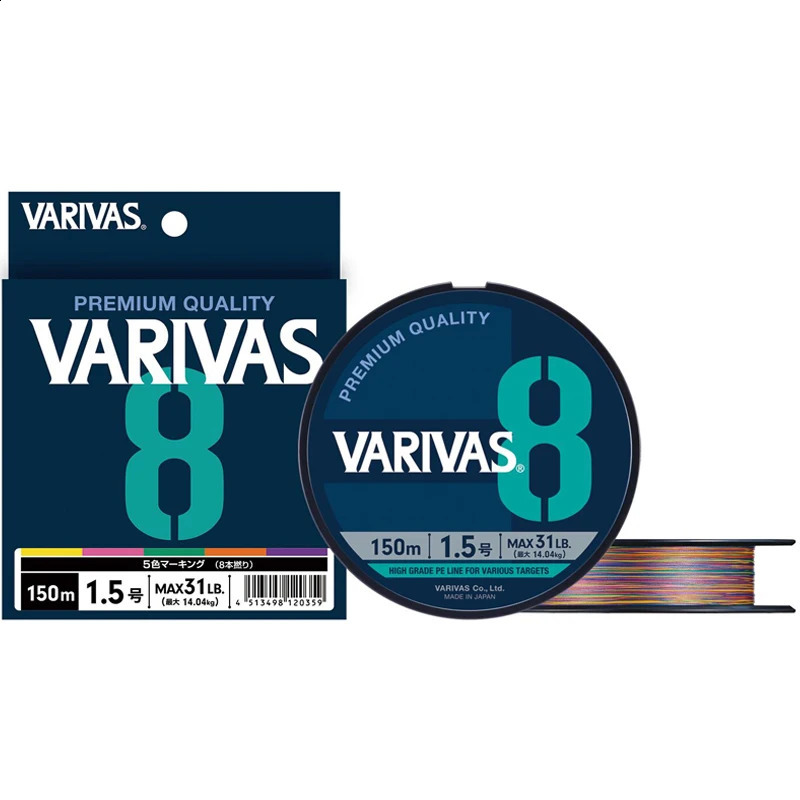 Original VARIVAS 8 - All purpose 8-braid Multifilament PE line Multi Color Edition Sea Fishing Carp Fly Wire line Tool 250107