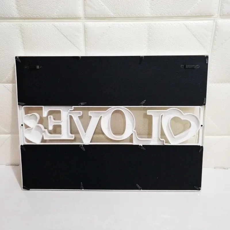 3Pcs Love Heart Framed 6 in One Wall Picture Frames Family Collage Newborn with Box Photo Frame H260306