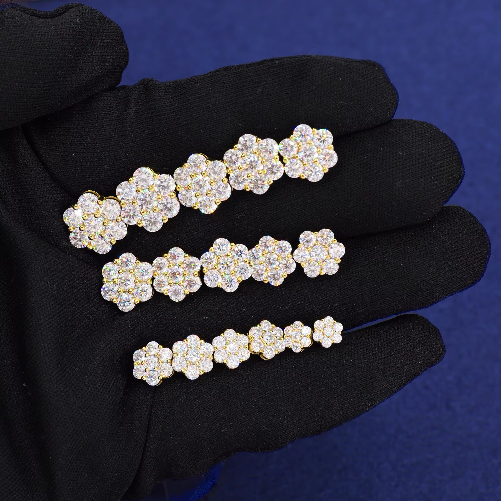 Bulk Wholesale Multi Size Cluster Moissanite wer Stud Earrings Sterg Sier VVS Dia Fine Jewelry Men Women