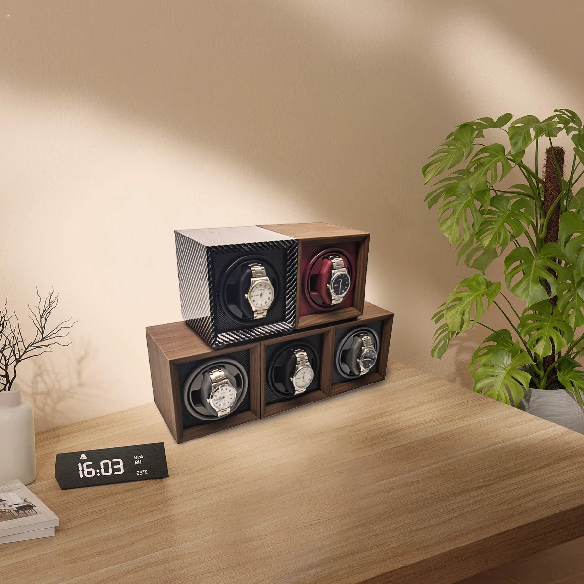 1 Slots Watch Wooden Shaker Watch Box Automatic Winder Watch Display Storage Case Holder 250103