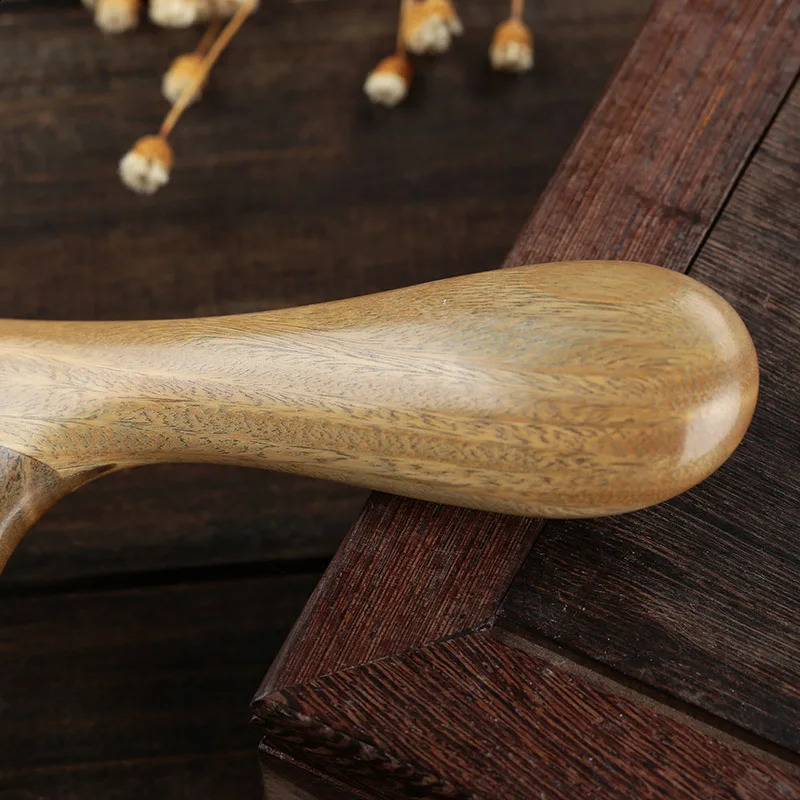 Handmade Natural Green Sandalwood Hair Brush Wooden Combs Static Scent Detangler Wide Tooth 1 Piece 250106