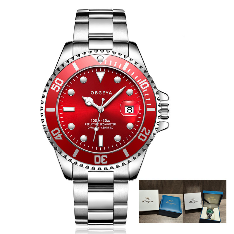 Men's Elegant Mechanical Watch with Large Dial, 30M Waterproof, and Stainless Steel Band