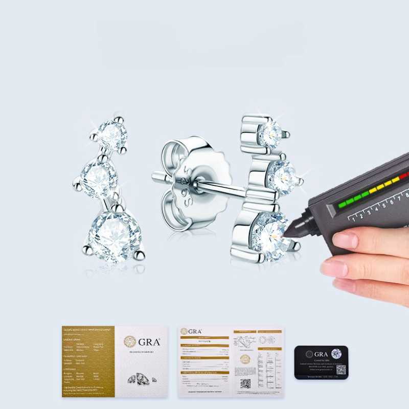 Luxury Moissanite Earrings Set 925 Sterling Silver Four Leaf Fashion Screw Back Studs VVS Diamond Men Women Jewelry With GRA